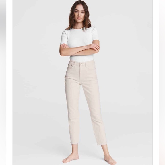 RAG & BONE Nina High rise Ankle Cigarette Leg Jeans Ecru - Picture 7 of 16